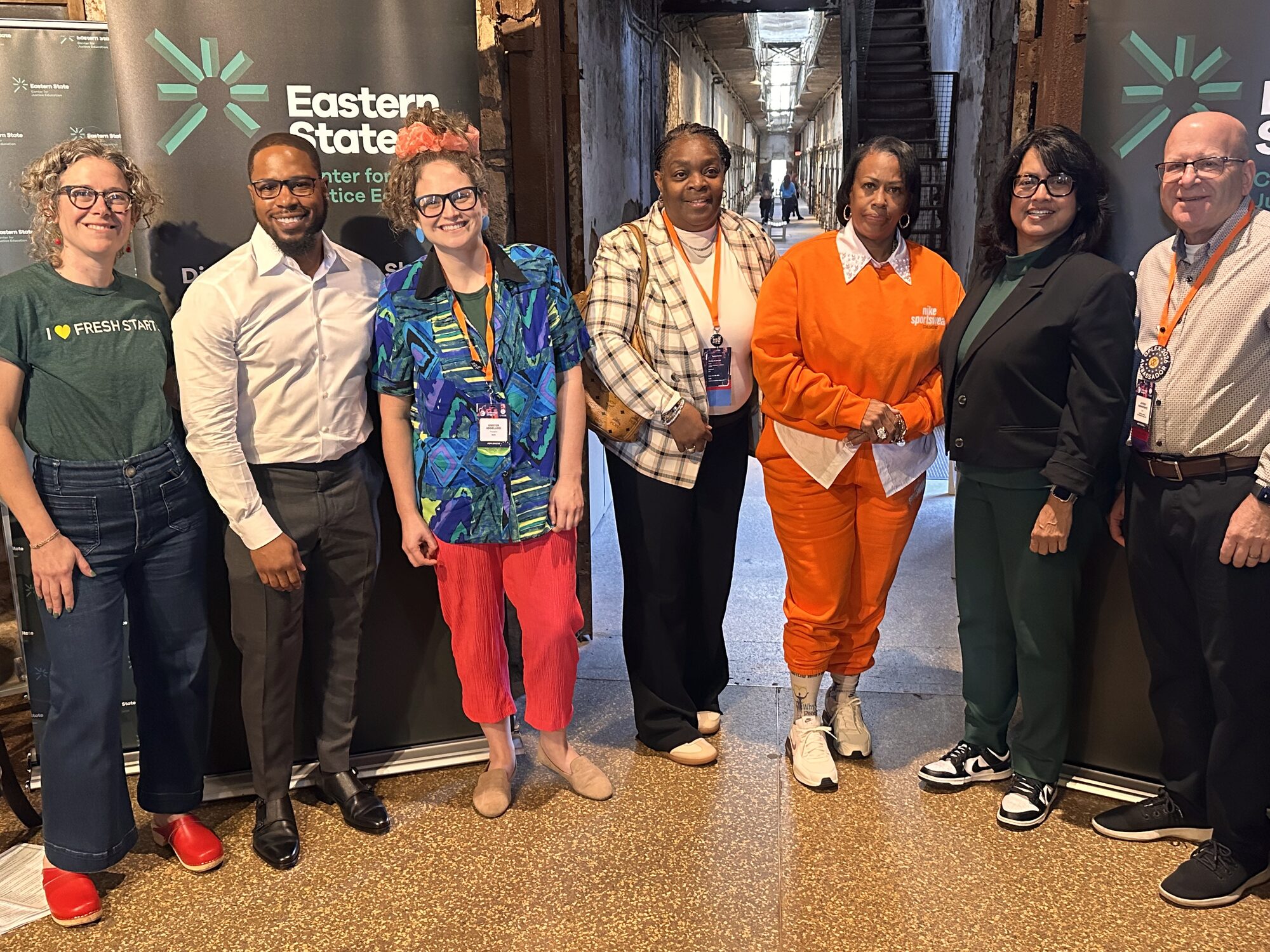 A group photo at Eastern State Penitentiary